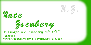 mate zsembery business card